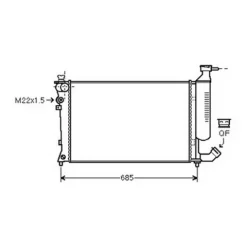 Radiateur de refroidissement moteur pour PEUGEOT 306 ph.2 1997-1999, OEM: 133051, Neuf