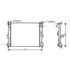 Radiateur de refroidissement moteur pour NISSAN MICRA III (K12) ph.1 2003-2005, OEM: 8200138738, Neuf
