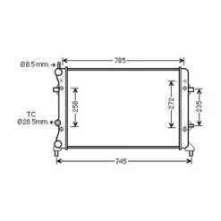Radiateur de refroidissement moteur pour VOLKSWAGEN JETTA V ph.1 2011-2014, OEM: 5C0121251E, Neuf