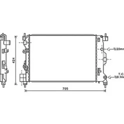 Radiateur de refroidissement moteur pour OPEL MOKKA I 2013-2016, OEM: 1300342, Neuf