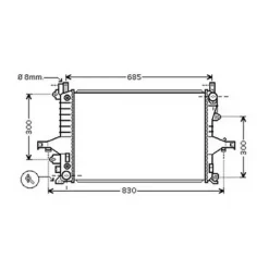 Radiateur de refroidissement moteur pour VOLVO V70 II 2000-2004, OEM: 8602412, Neuf