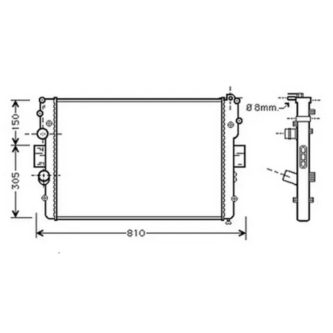 Radiateur de refroidissement moteur pour IVECO DAILY 2006-2009, OEM: 504152996, Neuf