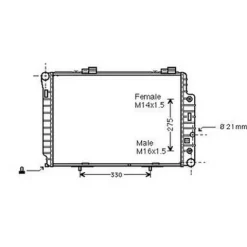 Radiateur de refroidissement moteur pour MERCEDES SLK 1996-2004 (R170), OEM: 2025002203, Neuf