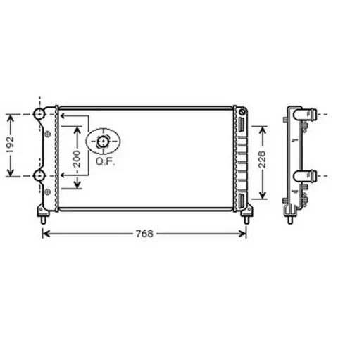 Radiateur de refroidissement moteur pour FIAT DOBLO I ph.2 2006-2010, OEM: 46807378, Neuf