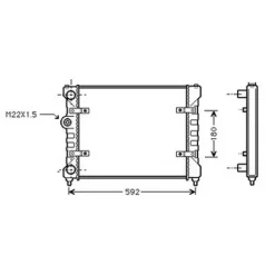 Radiateur de refroidissement moteur pour VOLKSWAGEN POLO III ph.1 1994-1999, OEM: 6K0121253K, Neuf