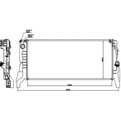 Radiateur de refroidissement moteur pour BMW Serie 2 F45/F46 ACTIVE TOURER 2014-2017, OEM: 17117617637, Neuf