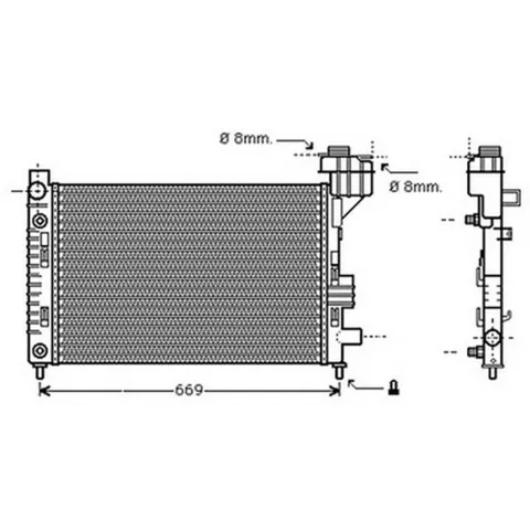 Radiateur de refroidissement moteur pour MERCEDES CLASSE A 1997-2001 (W168), OEM: A1685000602, Neuf