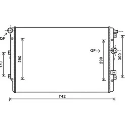 Radiateur de refroidissement moteur pour VOLKSWAGEN TIGUAN I ph.1 2007-2011, OEM: 5N0121253N, Neuf