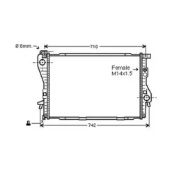 Radiateur de refroidissement moteur pour BMW Serie 5 E39 1995-2000, OEM: 17111702969, Neuf