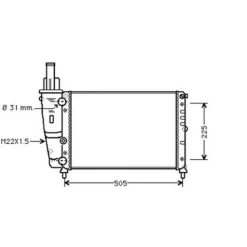 Radiateur de refroidissement moteur pour FIAT PUNTO I 1993-1999, OEM: 46465015, Neuf