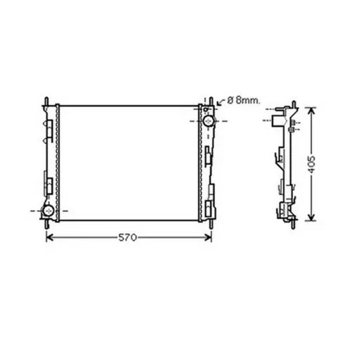 Radiateur de refroidissement moteur pour RENAULT TWINGO II ph.2 2012-2014, OEM: 8200448553, Neuf