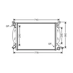 Radiateur de refroidissement moteur pour AUDI A4 III 2004-2007, OEM: 8E0121251J, Neuf
