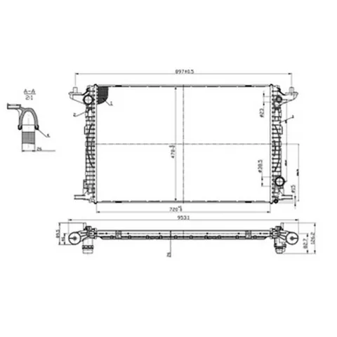 Radiateur de refroidissement moteur pour AUDI A1 2014-2018, OEM: 8W0121251AA, Neuf