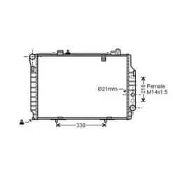 Radiateur de refroidissement moteur pour MERCEDES CLASSE C 1993-2000 (W180-202), OEM: A2025005603, Neuf
