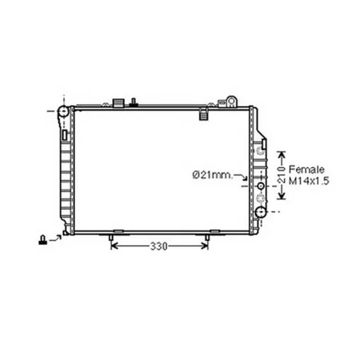 Radiateur de refroidissement moteur pour MERCEDES CLASSE C 1993-2000 (W180-202), OEM: A2025005603, Neuf