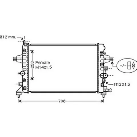 Radiateur de refroidissement moteur pour OPEL ZAFIRA B ph.1 2005-2008, OEM: 1300285, Neuf