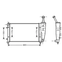 Radiateur de refroidissement moteur pour LANCIA YPSILON I ph.1 2003-2006, OEM: 46834062, Neuf