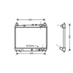 Radiateur de refroidissement moteur pour TOYOTA YARIS I ph.1 1999-2003, OEM: 1640021060, Neuf