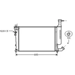 Radiateur de refroidissement moteur pour PEUGEOT PARTNER I ph.1 1996-2002, OEM: 1330E1, Neuf
