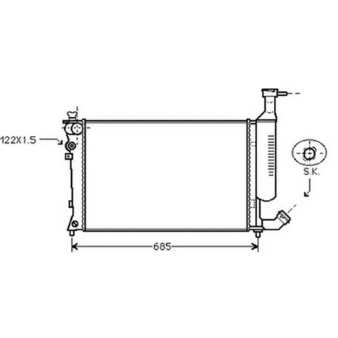 Radiateur de refroidissement moteur pour PEUGEOT PARTNER I ph.1 1996-2002, OEM: 1330E1, Neuf