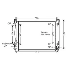 Radiateur de refroidissement moteur pour AUDI A6 III ph.1 2004-2008, OEM: 4F0121251AA, Neuf