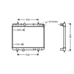 Radiateur de refroidissement moteur pour CITROËN C5 I ph.2 2004-2008, OEM: 1330V3, Neuf