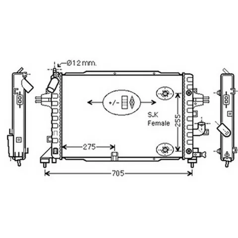 Radiateur de refroidissement moteur pour OPEL ASTRA H 2004-2007, OEM: 13184736, Neuf