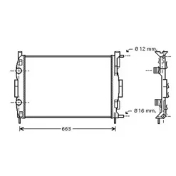 Radiateur de refroidissement moteur pour RENAULT SCENIC II ph.1 2003-2006, OEM: 8200117609, Neuf