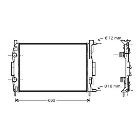 Radiateur de refroidissement moteur pour RENAULT SCENIC II ph.1 2003-2006, OEM: 8200117609, Neuf