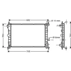 Radiateur de refroidissement moteur pour FORD FOCUS I ph.1 1998-2001, OEM: 1671967, Neuf