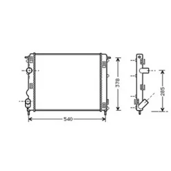 Radiateur de refroidissement moteur pour RENAULT KANGOO I ph.2 2003-2007, OEM: 7700428082, Neuf