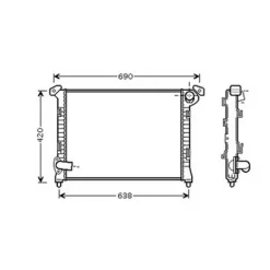 Radiateur de refroidissement moteur pour MINI ONE/COOPER R50/R53 2004-2006, OEM: 17117570821, Neuf