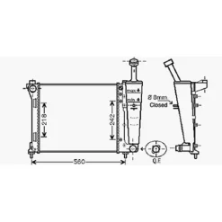 Radiateur de refroidissement moteur pour LANCIA YPSILON II ph.1 2011-2015, OEM: 51839665, Neuf