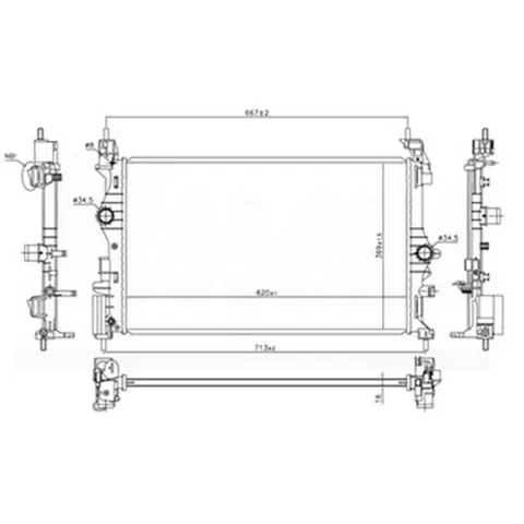 Radiateur de refroidissement moteur pour OPEL CORSA E 2015-2019, OEM: 1300379, Neuf
