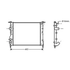 Radiateur de refroidissement moteur pour RENAULT KANGOO I ph.1 1997-2003, OEM: 2140000QAV, Neuf