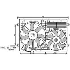 Ventilateur Radiateur moteur pour AUDI A3 3/5 Portes 2008-2012, OEM: 1K0121207AD, Neuf