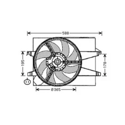 Ventilateur Radiateur moteur pour FORD FUSION ph.1 2002-2005, OEM: 1141507, Neuf