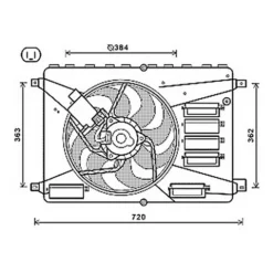 Ventilateur Radiateur moteur pour FORD GALAXY II ph.1 2006-2010, OEM: 1593900, Neuf