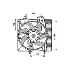 Ventilateur Radiateur moteur pour CITROËN C2 ph.1 2003-2008, OEM: 1253H6, Neuf