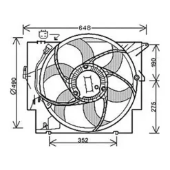 Ventilateur Radiateur moteur pour BMW Serie 1 E87 2004-2007, OEM: 17427788906, Neuf