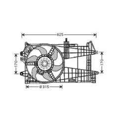 Ventilateur Radiateur moteur pour FIAT PUNTO II ph.1 1999-2003, OEM: 51738360, Neuf