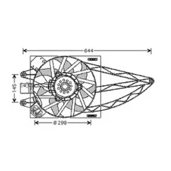 Ventilateur Radiateur moteur pour FIAT PANDA II ph.1 2003-2012, OEM: 51764536, Neuf