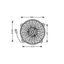 Ventilateur Radiateur moteur pour CITROËN C5 I ph.1 2001-2004, OEM: 9635466180, Neuf