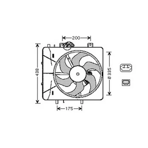Ventilateur Radiateur moteur pour CITROËN C2 ph.1 2003-2008, OEM: 1253H3, Neuf