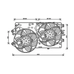 Ventilateur Radiateur moteur pour FIAT GRANDE PUNTO 2005-2009, OEM: 55703903, Neuf