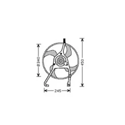 Ventilateur Radiateur moteur pour CITROËN C5 I ph.2 2004-2008, OEM: 1253C4, Neuf