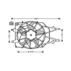 Ventilateur Radiateur moteur pour FORD FOCUS I ph.2 2001-2004, OEM: 1075127, Neuf