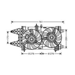 Ventilateur Radiateur moteur pour FIAT PUNTO II ph.1 1999-2003, OEM: 46742536, Neuf