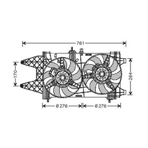 Ventilateur Radiateur moteur pour FIAT PUNTO II ph.1 1999-2003, OEM: 46742536, Neuf