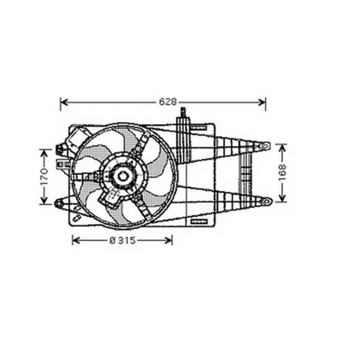 Ventilateur Radiateur moteur pour FIAT PUNTO II ph.1 1999-2003, OEM: 46745045, Neuf